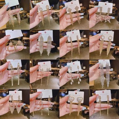 925银针大气跨境网红气质耳环