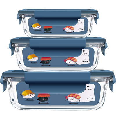 玻璃饭盒加热专用上班族餐盒密封