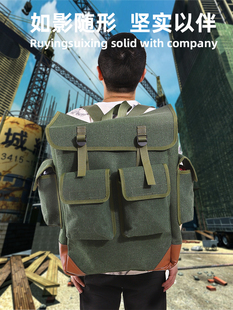 双肩工具包加厚结实耐用大帆布多功能电梯维修安装电工专用背包男