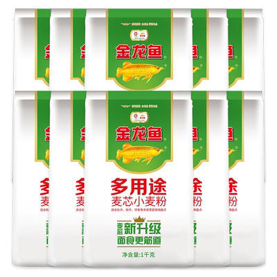 金龙鱼多用途麦芯粉1kg*10袋整箱