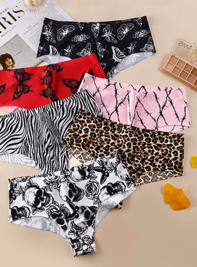 Women Boyshort Underwear Ladies Sexy Ice Silk Hipster Briefs