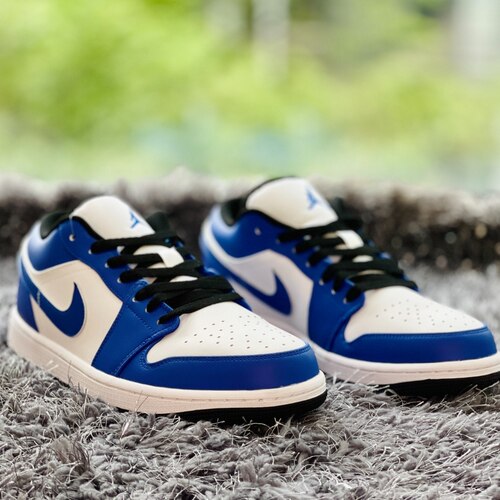 JordanAir Jordan 1 低帮 牛皮 篮球鞋 白蓝 男女同款553560-124