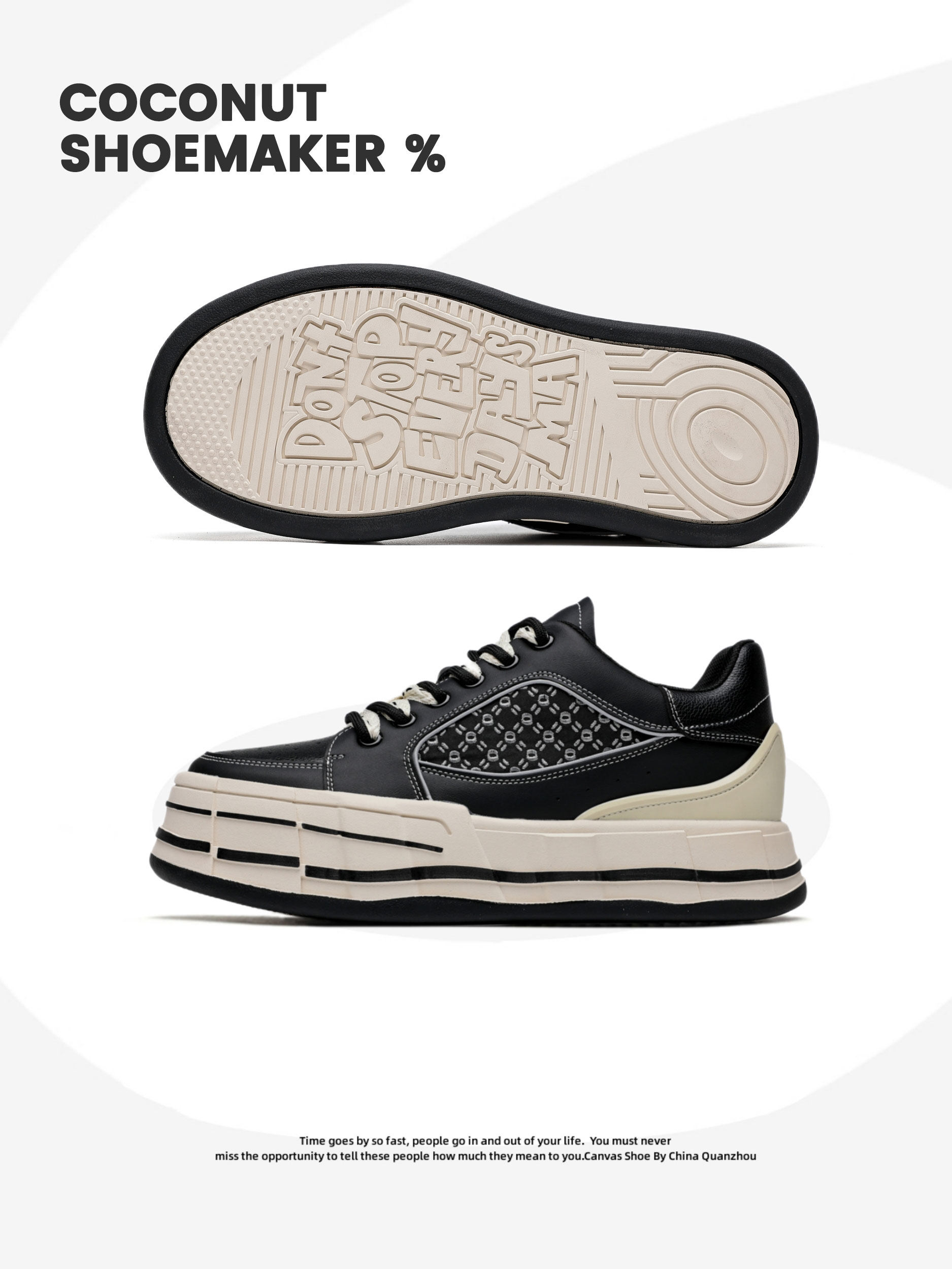 INS原创设计小众板鞋厚底增高松糕鞋男女款休闲时尚溶解鞋男春季,流行男鞋,休闲板鞋,淘宝优惠券,粉丝福利购,淘宝优惠卷