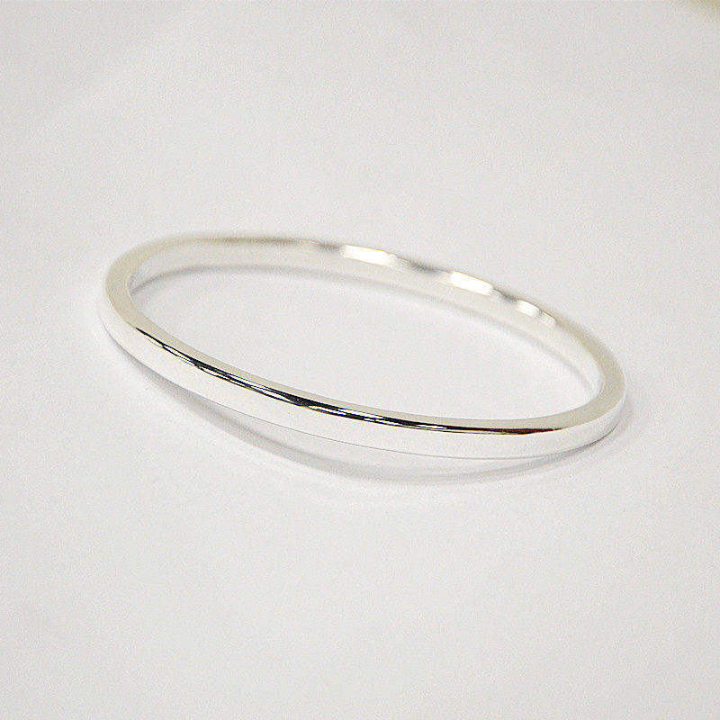 (小清水)999纯银手镯女情侣款手环简约实心闭口男镯子刻字 银饰品