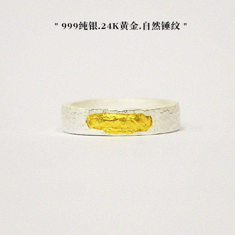 纯银情侣对戒熊老三原创设计女