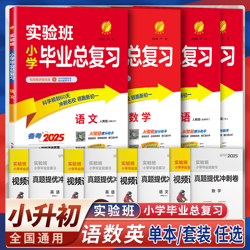 2025春雨实验班小学毕业总复习语文数学英语译林版人教江苏教版六年级下册教辅资料书小升初真题卷必刷题名校分类专项训练习册试卷