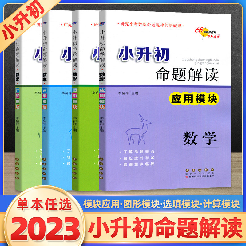 2023版小升初命题解读数学图形模块选填模板应用模板计算模板全套4册小学升初中数学应用题解题技巧专项练习总复习专项训练教辅书属于什么档次？