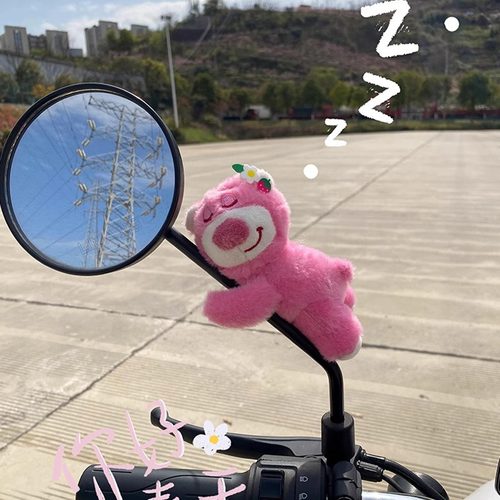 爱玛爱朵qb33电动车后视镜装饰品公仔卫士ab51毛绒玩偶挂件摆件