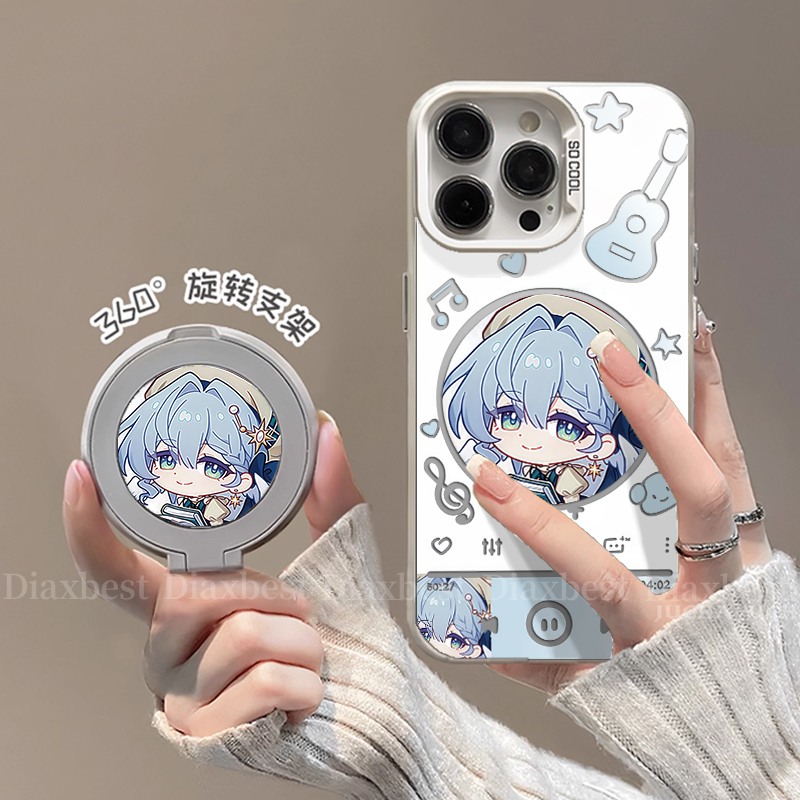 适用华为mate70手机彩银支架壳