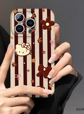 适用于苹果16手机壳高级日韩女15ProMax防摔软壳14plus全包边iPhone13菲林壳12mini带挂绳HelloKitty带支架11
