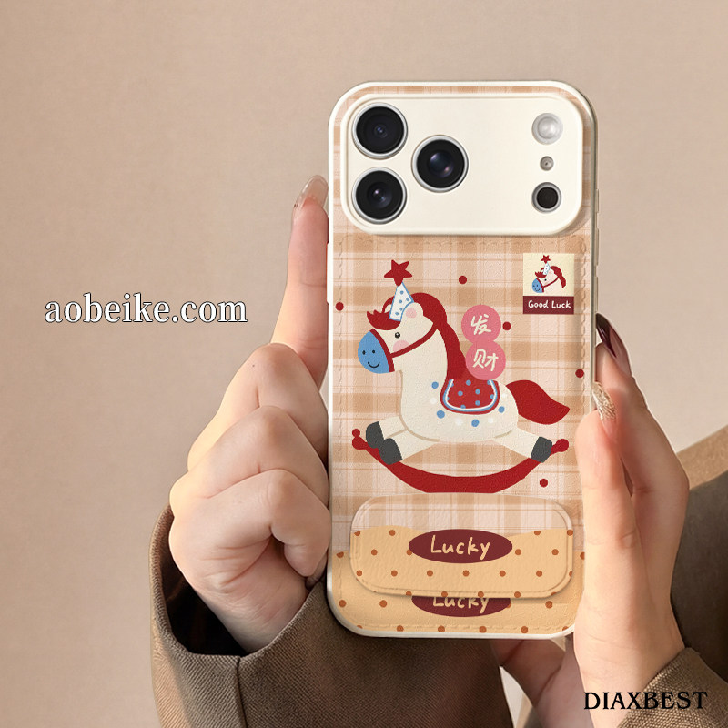 格子小马适用于苹果17promax手机壳iPhone16Pro新