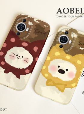 适用于华为nova11手机壳情侣款nova10pro全包镜头9高级菲林壳11pro硅胶防摔8超薄散热10卡通毛绒挂绳7新款潮