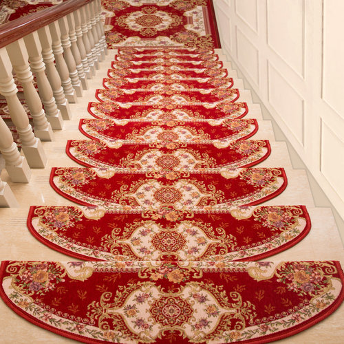 欧式楼梯踏步垫免胶实木满铺