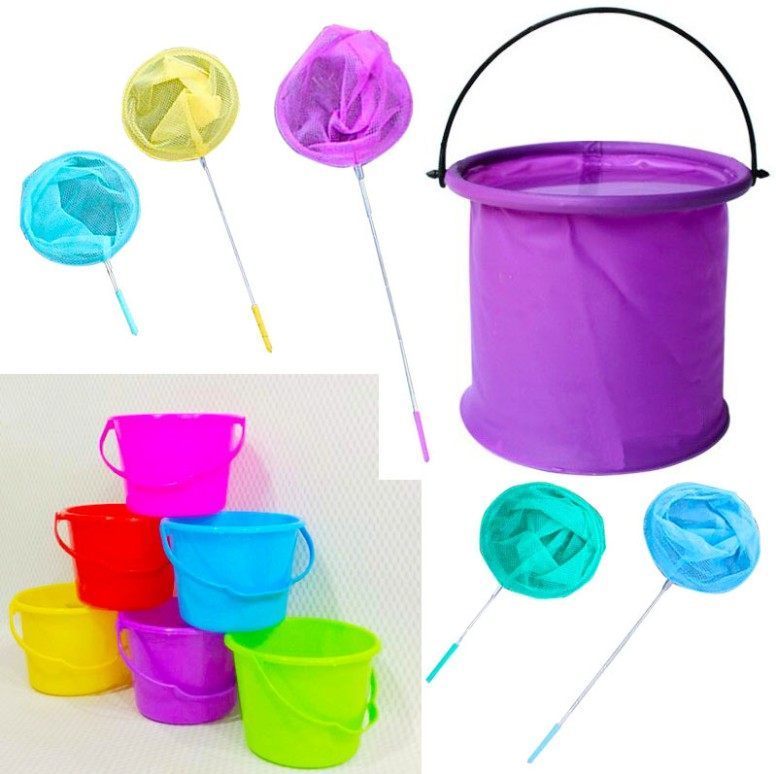 户外休闲捕鱼网塑料网渔网套装伸缩工具抓虾蝌蚪儿童玩具捞鱼网兜