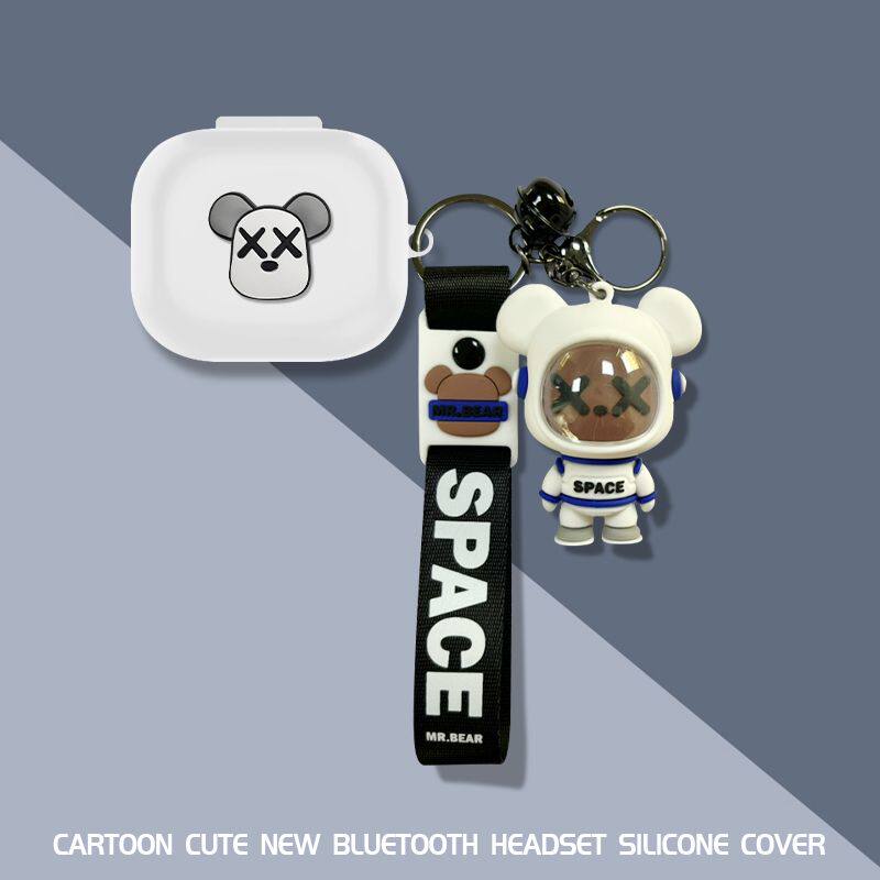 适用JBL WAVE FLEX耳机保护套硅胶防摔带挂件W300升级无线蓝牙耳机保护壳JBL WAVE FLEX硅胶卡通可爱创意挂件