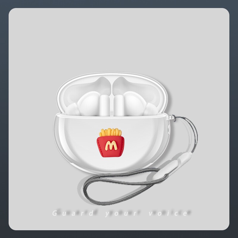 适用华为Freebuds6i耳机保护套透明软壳分体卡通贴片华为6i无线蓝牙耳机壳TPU华为buds6i充电仓外壳卡通可爱