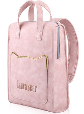 新款时尚粉色电脑双肩包女高级感大学生书包轻薄笔记本背包13.3英寸适用15苹果14华为15.6小米戴尔联想小新16