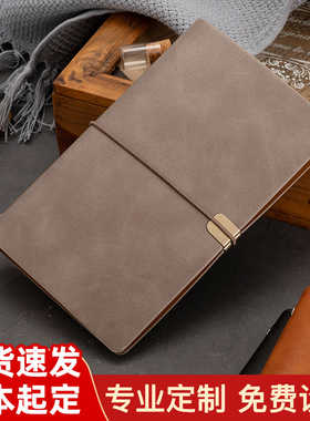 a6活页本外壳定制软皮笔记本小本子便携随身小号工作记录本绑带六孔高颜值手账盖章收集本订做可印LOGO