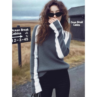 黑色针织打底衫女内搭上衣可外穿