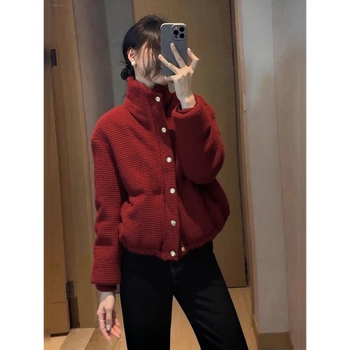 夹棉面包羽绒棉服外套女士不臃肿