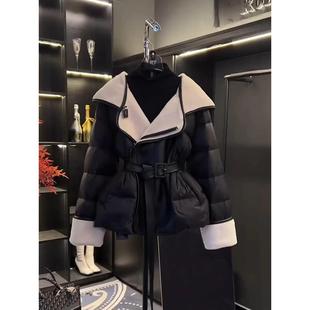 2025冬季新款高端大牌小香风收腰黑色短款羽绒服女高级感炸街外套