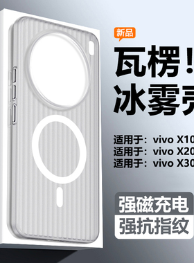 适用于vivo X200Promini手机壳Magsafe磁吸充电x100S磨砂x100ultra透明x300Pro瓦楞纹保护套高级感男女防摔硬