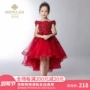 Cô gái chủ nhà váy hoa nhỏ cô gái váy đỏ fluffy trẻ em catwalk công chúa váy trang phục piano - Váy trẻ em quần áo trẻ con