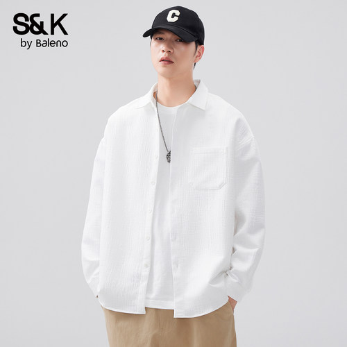班尼路SK夏季长袖衬衫男士