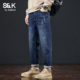 男士 秋季 新款 班尼路SK牛仔裤 百搭休闲宽松锥形直筒水洗长裤 子男YS