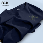 班尼路S&K系列藏青色T恤男士 男纯棉半袖 短袖 上衣2026年夏季