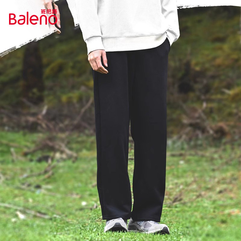 班尼路抹茶绿裤子男春秋款重磅宽松显瘦男款直筒长裤抽绳休闲裤A,男装,休闲裤,淘宝优惠券,粉丝福利购,淘宝优惠卷