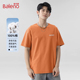 短袖 班尼路男士 简约风潮牌字母半袖 橘色圆领男款 纯棉t恤夏季 新款