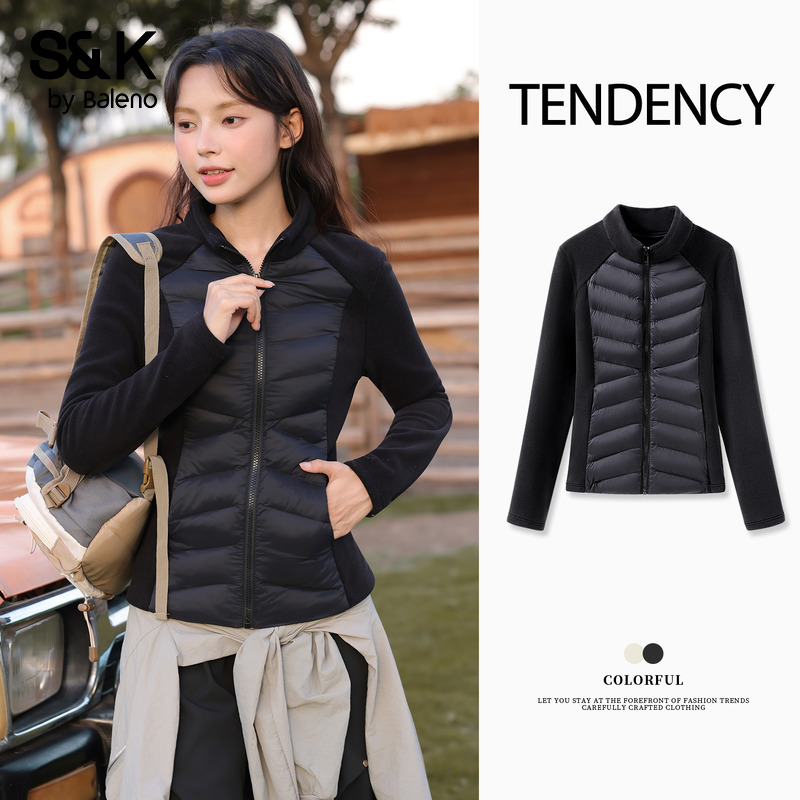 班尼路S&K系列立领外套女秋冬季轻薄冲锋衣内胆收腰显瘦内搭上衣Q