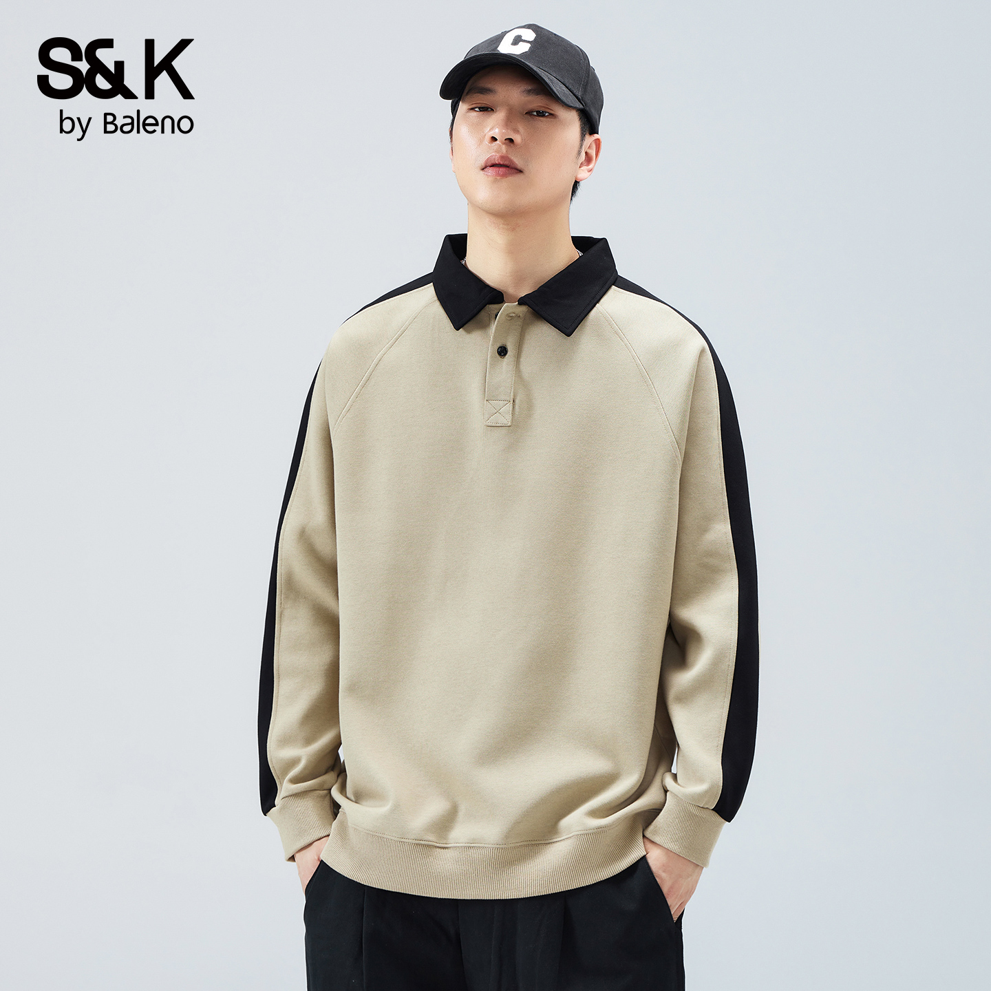 班尼路SK长袖POLO衫男士新款春秋