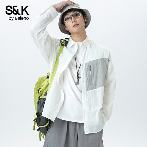 班尼路SK夏季撞色轻薄防晒服男士
