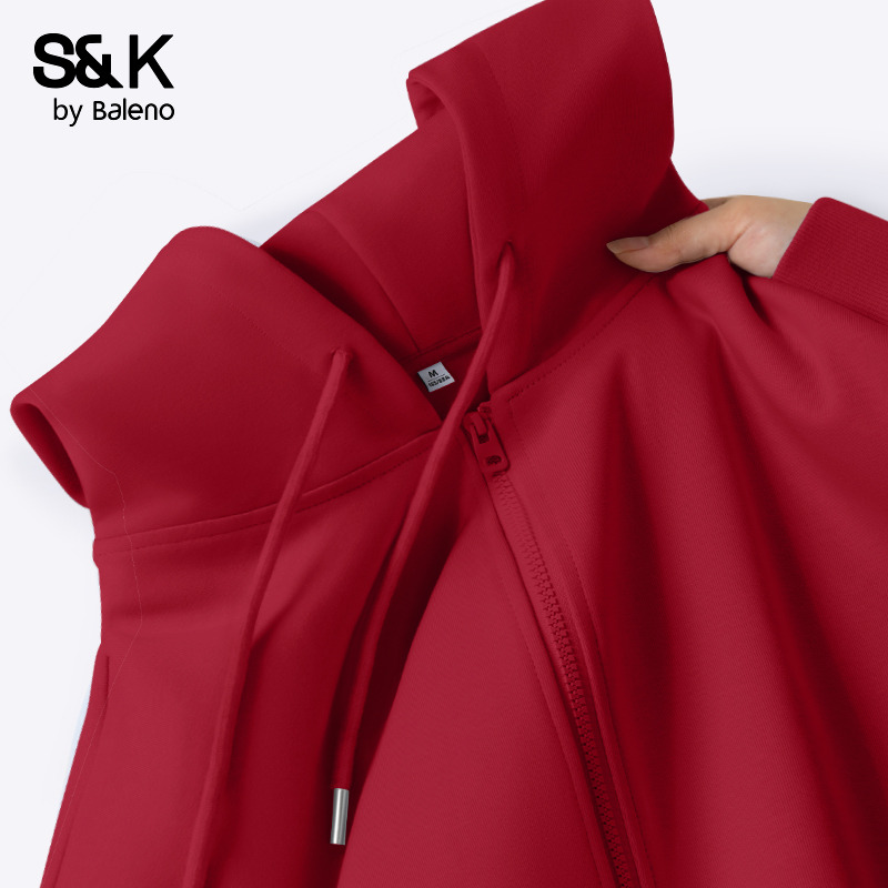 班尼路S&K系列红色卫衣外套女