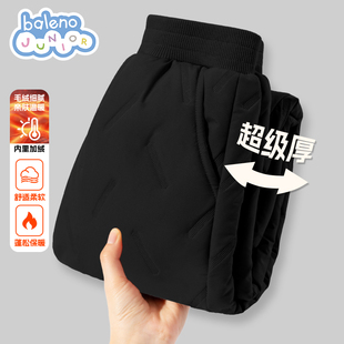 班尼路男童加绒裤子男大童冬季加厚羊羔绒棉裤儿童一条过冬长裤P