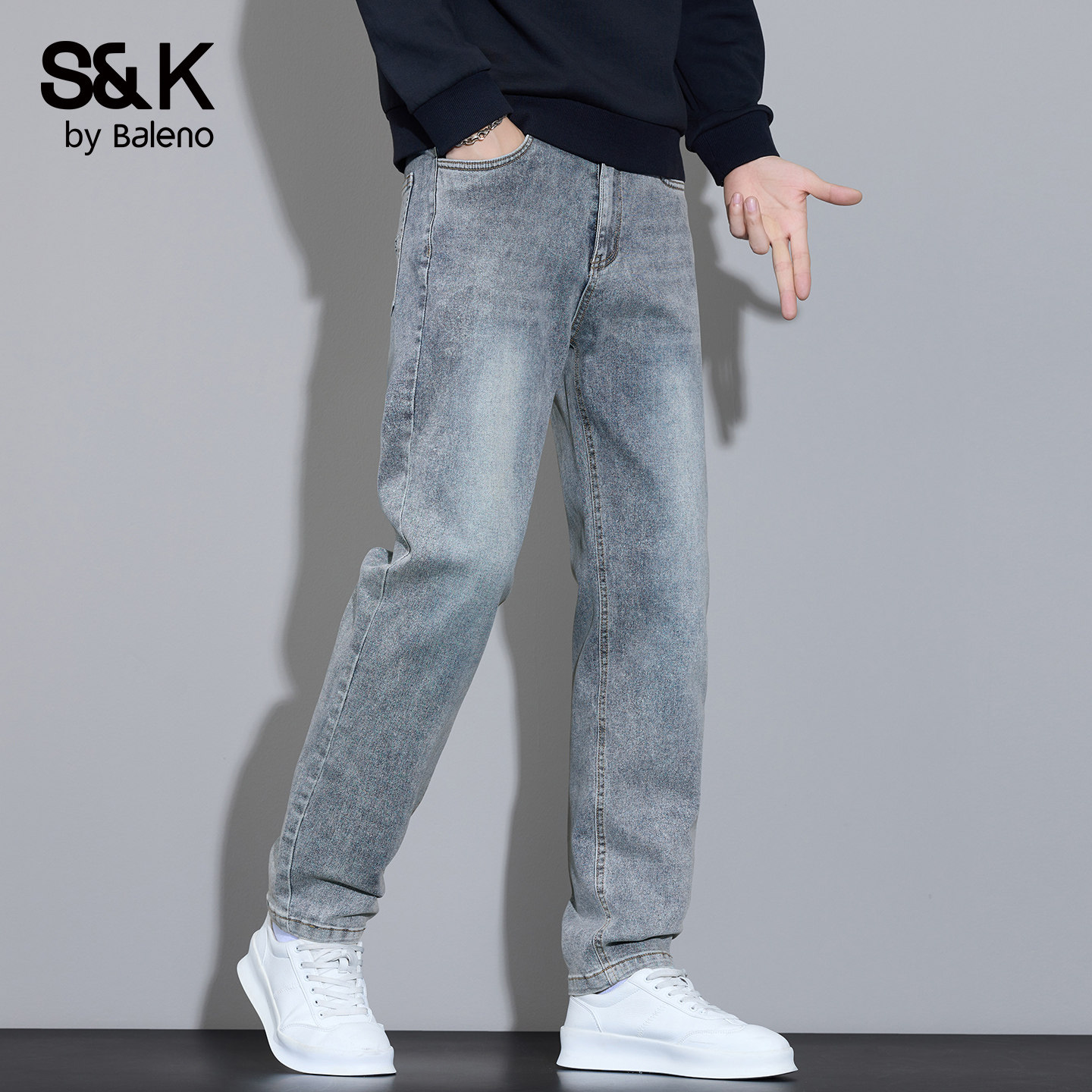 班尼路SK牛仔裤男士2026春季新款复古高级感修身显瘦百搭长裤子YS - baleno班尼路官方旗舰店出品