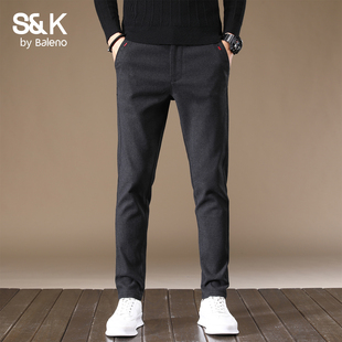 百搭时尚 秋冬厚款 修身 商务长裤 班尼路SK休闲裤 子男款 男2025新款