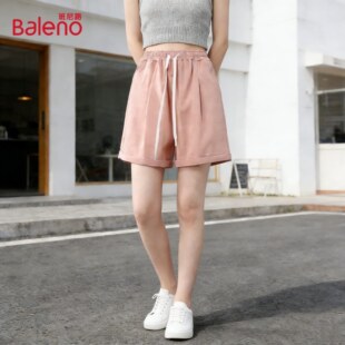 高腰百搭舒适阔脚运动裤 休闲短裤 抽绳冰丝山本薄款 班尼路夏季