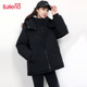 夹棉外套棉袄短款 班尼路S&K系列黑色加厚棉服女2026新款 冬季 棉衣H