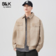 夹克YS 机车服男士 班尼路SK2026春夏潮流宽松皮衣外套复古时尚 短款
