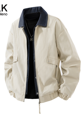 班尼路SK美式复古翻领夹克男2026新款工装风宽松休闲外套百搭男YS