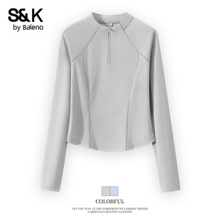 班尼路S&K系列运动速干长袖T恤女款2026新款春夏户外健身瑜伽服M