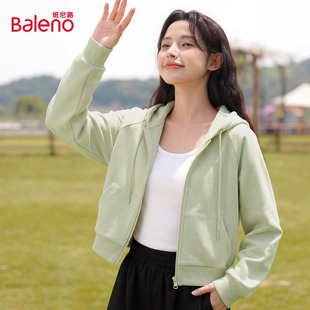 班尼路连帽外套女款2026新款今年流行超好看的早春短款开衫卫衣H
