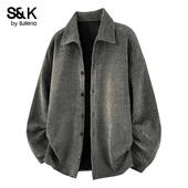 班尼路S&K系列美式 复古翻领夹克男2025秋冬宽松休闲高级感外套YS