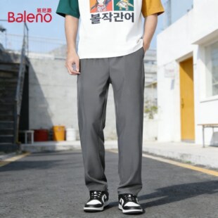 男裤 抽绳梭织休闲长裤 子J 子运动休闲男装 班尼路宽松小直筒休闲裤