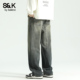 班尼路SK水洗做旧牛仔裤 子YS 直筒宽松潮流百搭长裤 男2025秋季 新款