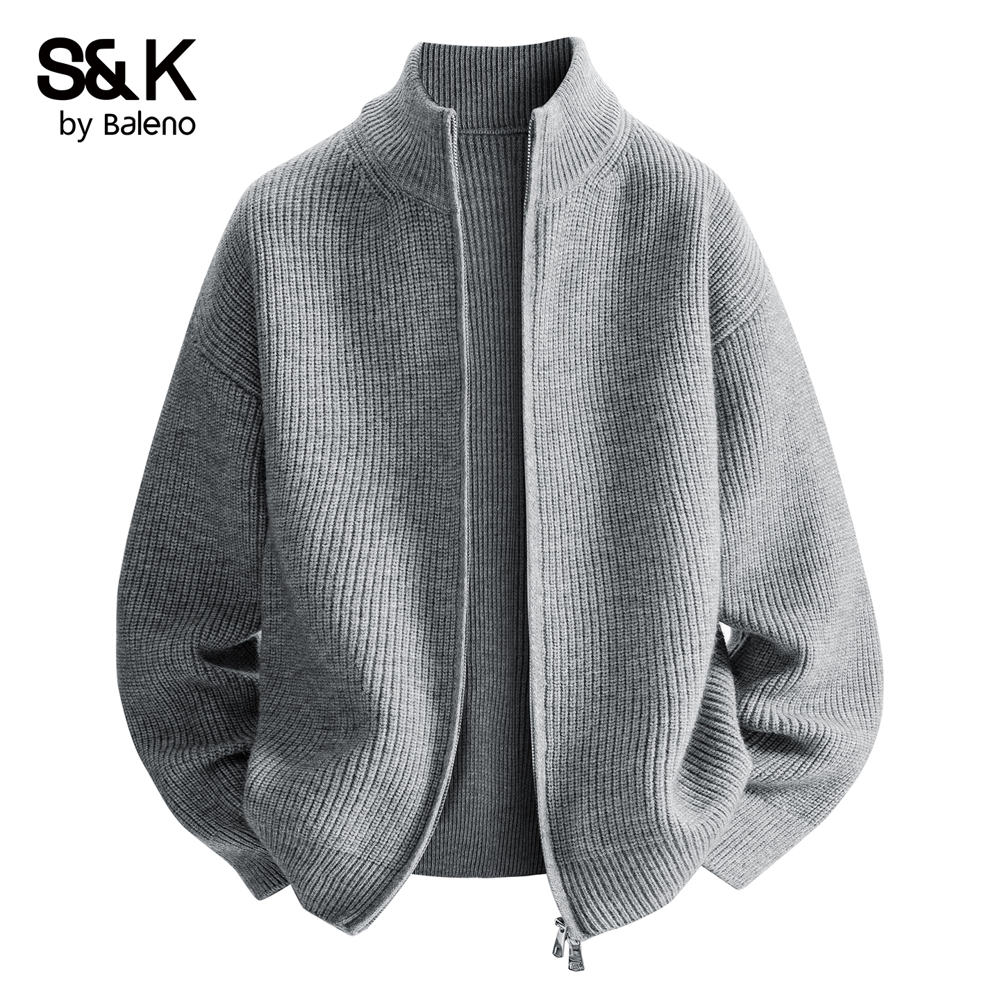 班尼路SK立领针织百搭开衫毛衣男