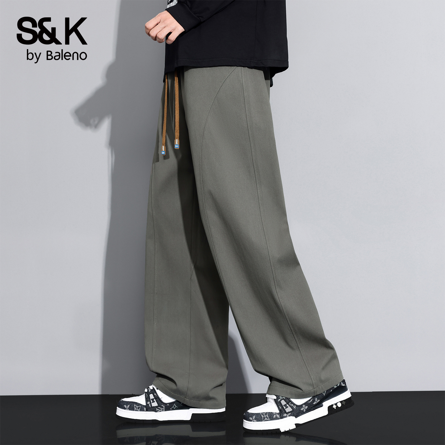 班尼路SK直筒裤男秋冬季宽松潮流